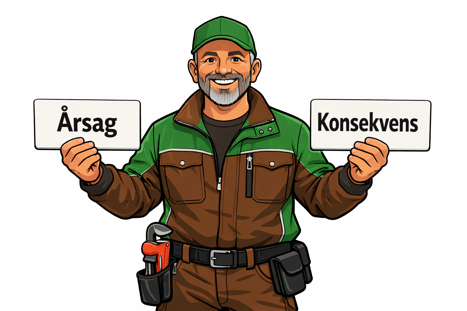Kloakmester med skilte: Årsag og Konsekvens
