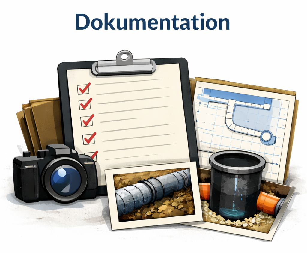 Dokumentation: tjekliste, fotos og tegninger af drænarbejdet